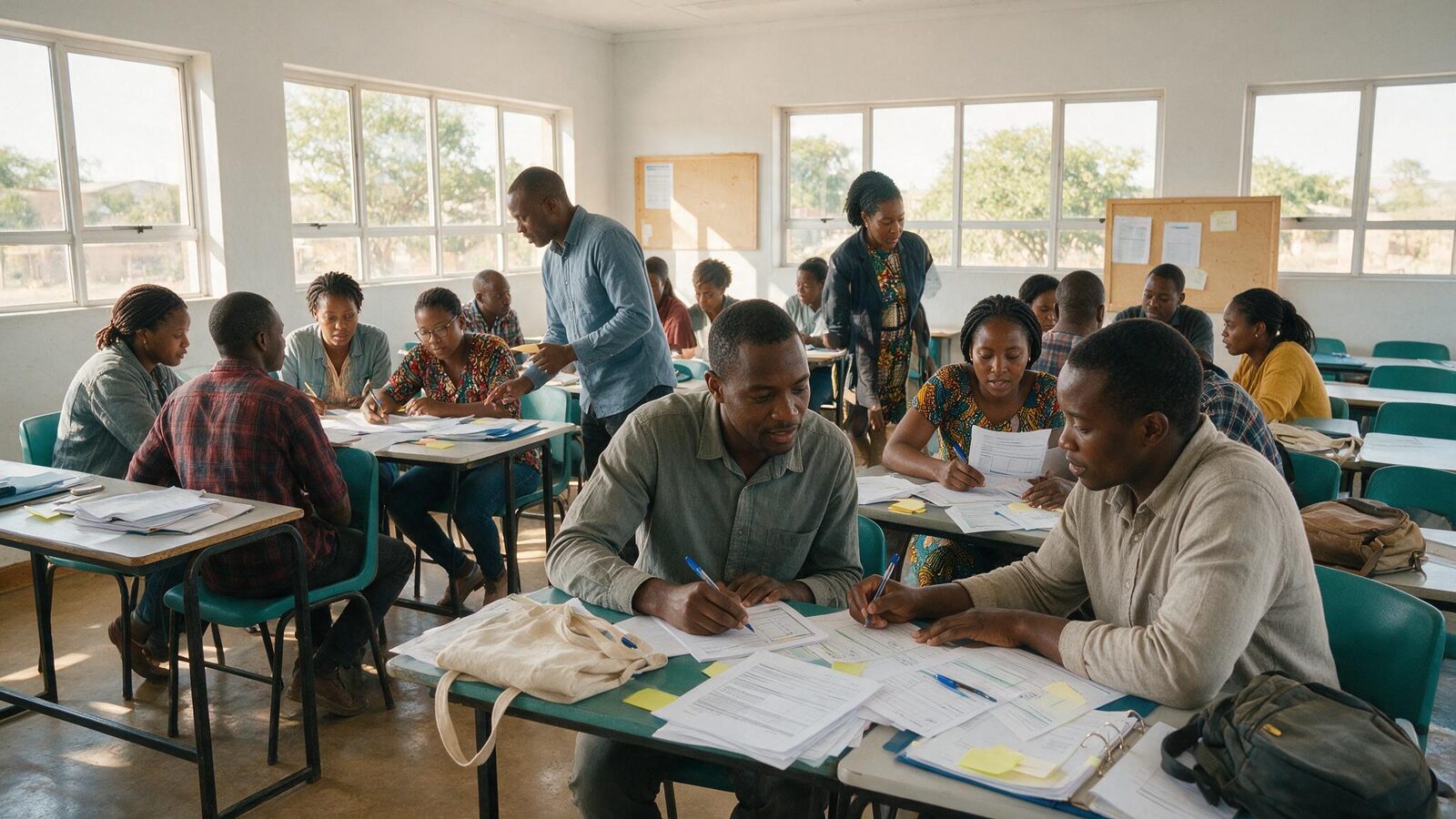 Learners in an IED practical training session