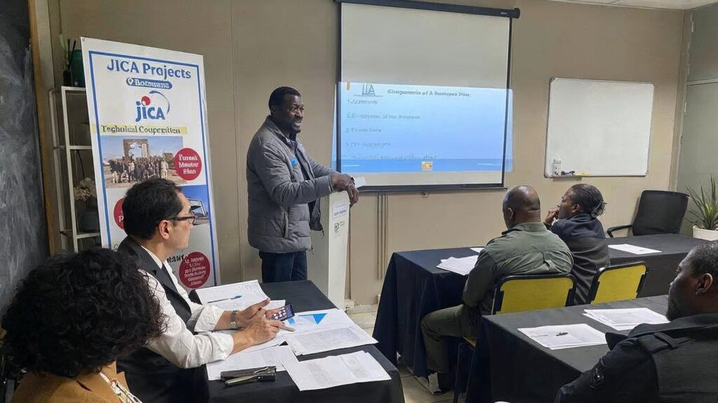 A facilitator presenting at a JICA SME programme workshop